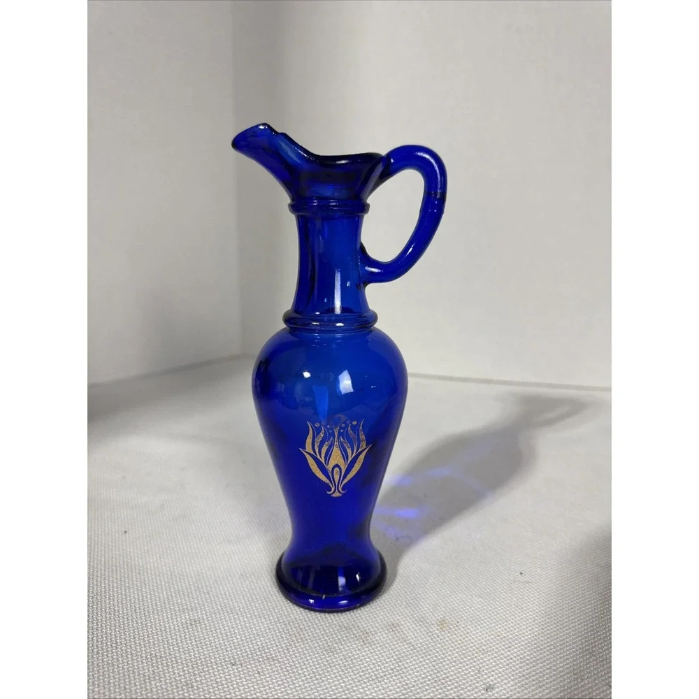 Vintage 1970s Avon Skin So‎ Soft Cobalt Blue Bath Oil Decanter No Lid